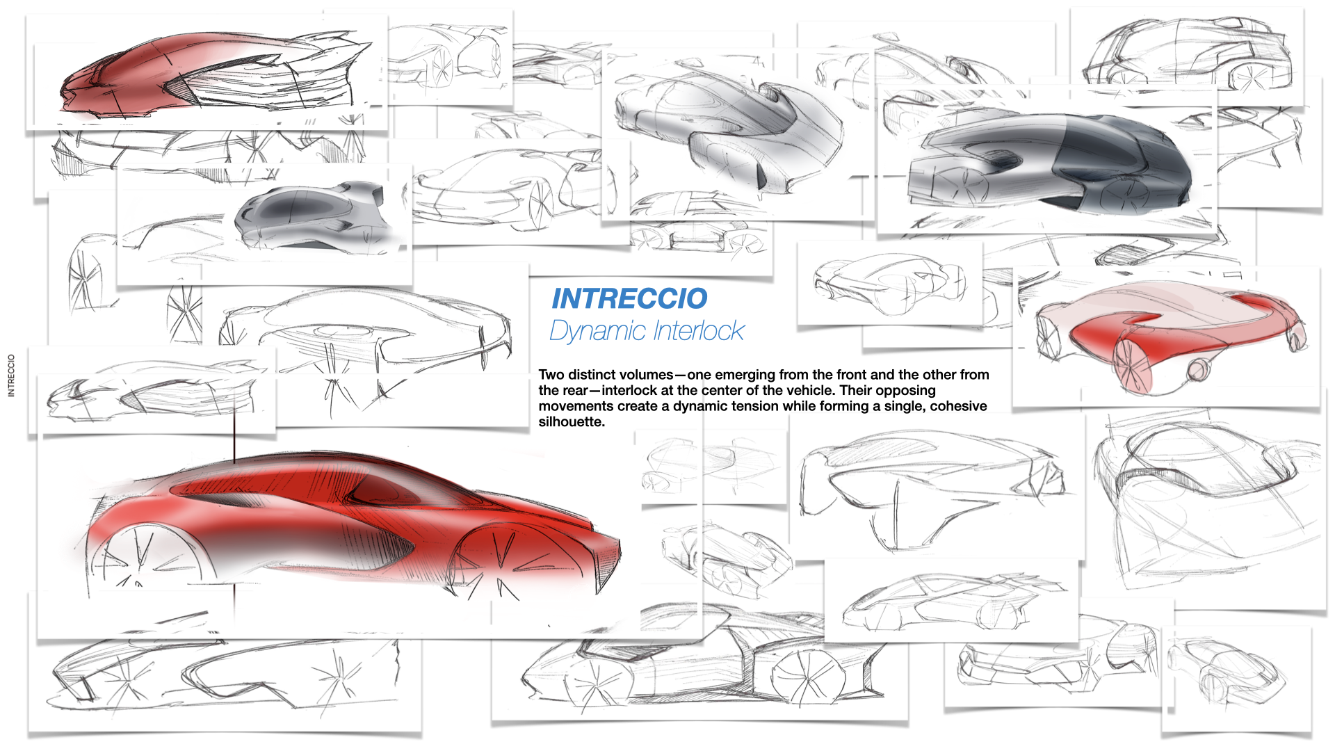 INTRECCIO electric supercar design development sketches