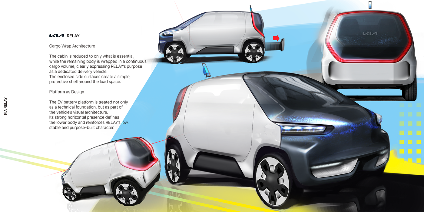 KIA RELAY delivery concept cargo shell and electric platform design development