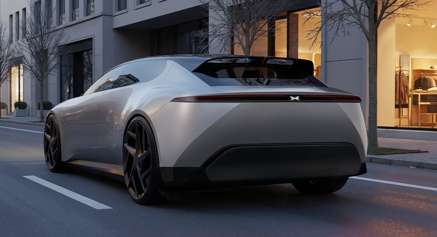 Xiaopeng concept rear three-quarter view