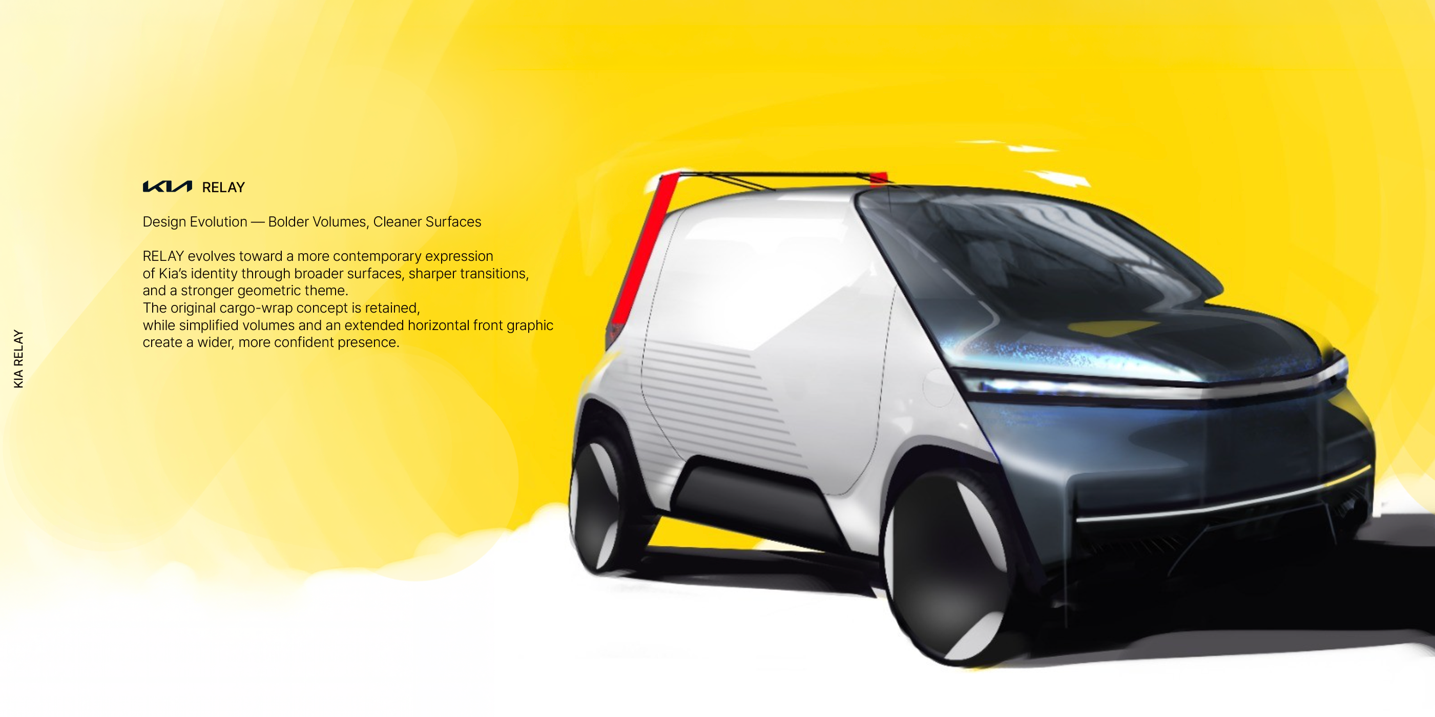 KIA RELAY delivery concept design evolution with bolder volumes and cleaner surfaces