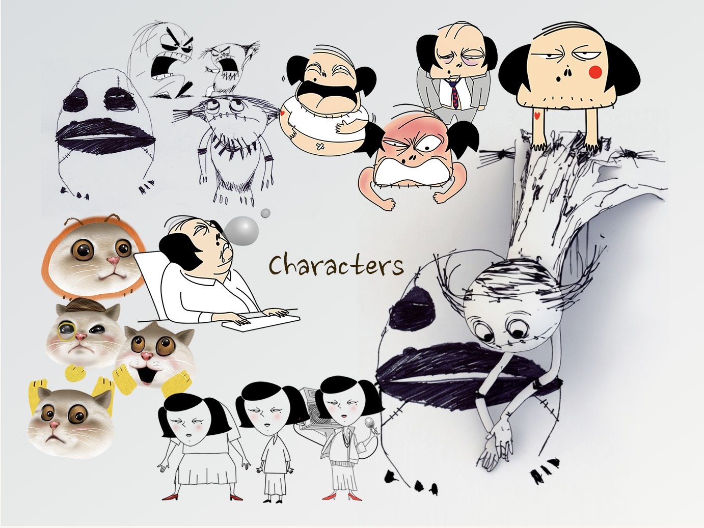 Character development and illustration sketches