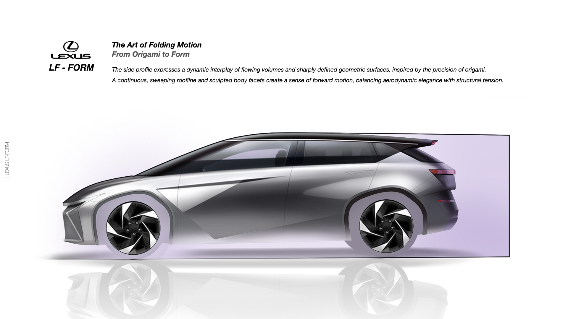 Lexus LF-FORM side profile and sculpted geometric surfaces