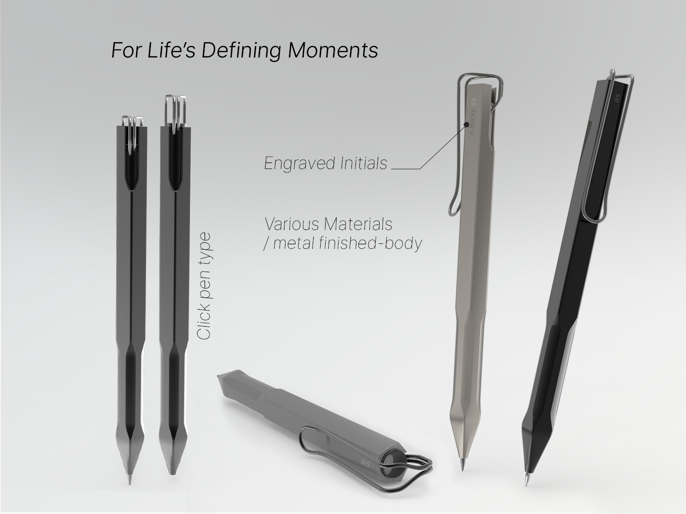 Retractable pen design detail